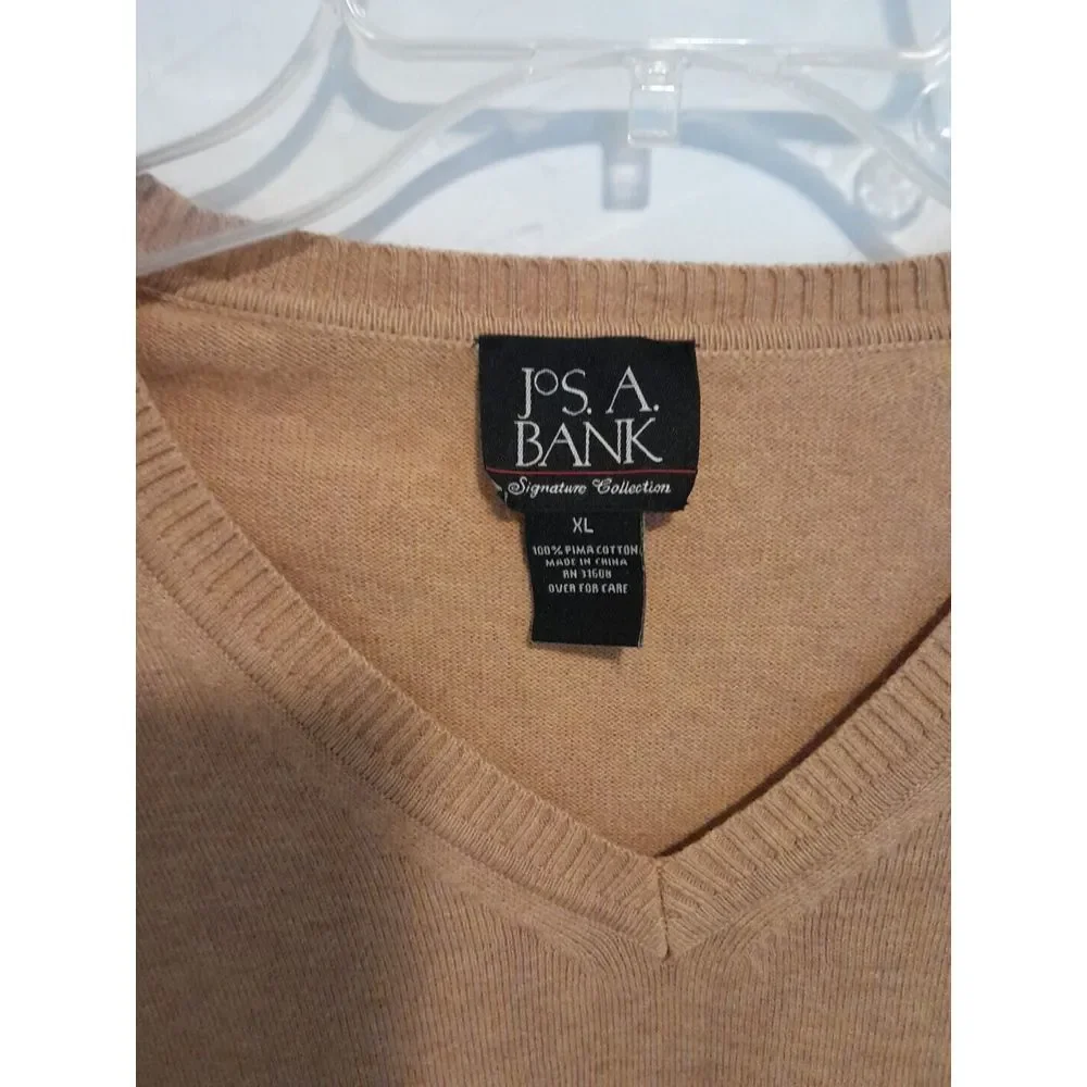Jos A Banks Sweater Mens‎ XL Gold Signature Coll Long Sleeve 100% Pima Cotton